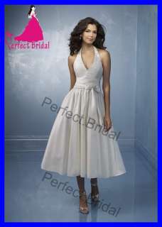 Short Wedding Dresses Satin Bridal Gown Bride Party Prom Ball 