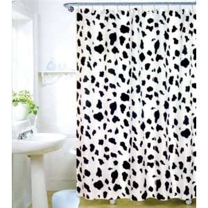 Cow Spot Print Bathroom Shower Curtain and Hook Set 