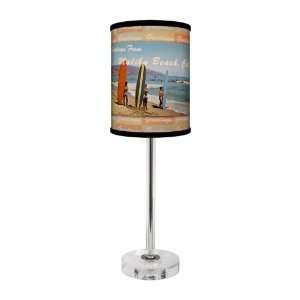  Surf & Malibu Beach Postcard Table Lamp With Crystal Base 