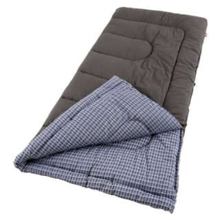 Coleman Oversized Sleeping Bag   Gray/Blue Plaid.Opens in a new window