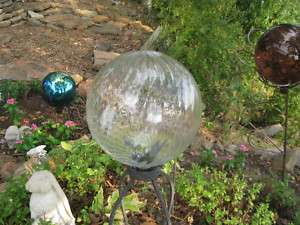 Gazing Ball Glass Lawn Garden Globe 12 Clear Swirl  