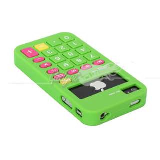 Green Calculator style Soft Silicone Skin Case Cover for Apple iPhone 