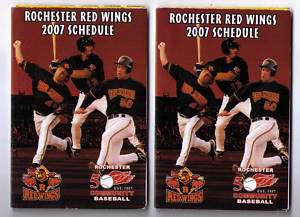 2007 Rochester Red Wings pocket schedules calendars TWO  