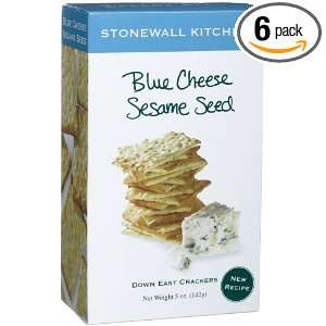 Stonewall Kitchen Blue Cheese Sesame Seed Crackers, 5 Ounce Boxes 
