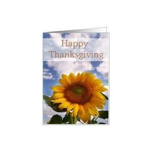  Big Sunflower Happy Thanksgiving Blank Greeting Card Card 