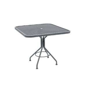 Woodard Mesh 36 Square Bistro Patio Dining Table with Umbrella Hole 