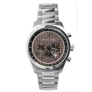   Steel Bracelet, Black Chronograph Date Dial Watch MK8037 Michael Kors