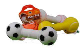 Lot of 4 Sports Ball 6 Vinyl Dog Toy With Squeaker 705654100402 