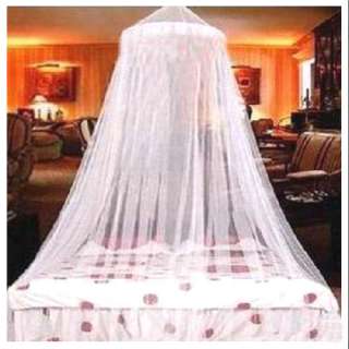 New White Elegent Lace Bed Netting Canopy Mosquito Net  