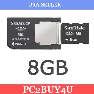 SanDisk 8GB Memory Stick Micro (M2) Flash Card , New Bulk