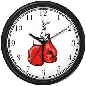  Pair of Red Boxing Gloves Hanging Martial Arts Wall Clock 