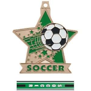   Star Custom Soccer Medal M 715S BRONZE MEDAL/TURBO RIBBON 2.5 STAR