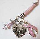 Pink Ribbon Breast Cancer CeLL Phone Charm  ZiPPeR PuLL