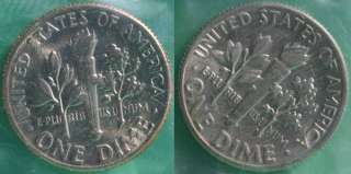 1975 P & D Roosevelt Dime 2 Coins from US Mint Set BU Cellos  