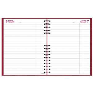  Brownline 2012 CoilPro Daily Appointment Book, Red, 13.375 