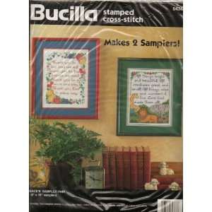 Bucilla Stamped Cross Stitch KIT   Graces Sampler Pair, Includes 2 