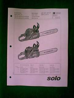 SOLO 644 651 651SP 644H 651 H CHAIN SAW PARTS MANUAL  