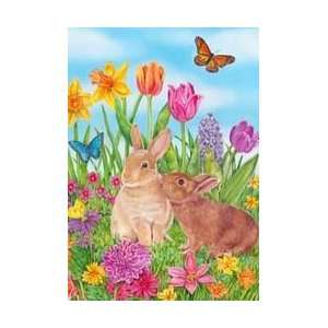  Spring Easter Bunny Tulip Fluffy Friends House Flag Patio 