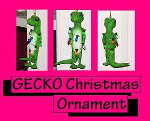   GECKO Christmas Ornament   lizard tangled in lights   Limited  