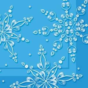   Flurry Snowflake Holiday Themed Pack of 18   3 ply Party Lunch Napkins