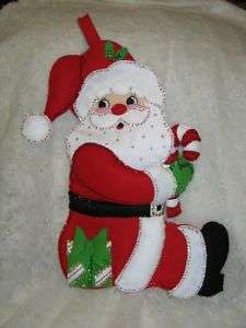 Finished Bucilla Felt Sequin Santa Christmas Stocking  