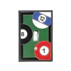  All Fired Up Pool (Billiards) Ceramic Switch Plate / 1 
