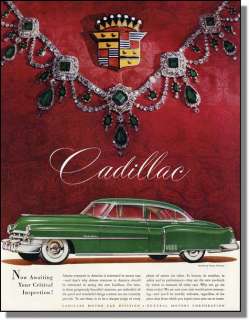 1950 Green Cadillac & Harry Winston Jewelry Car Ad  