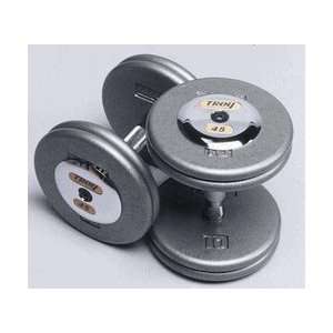   Pro style Dumbbell w/ Gray Plates and Chrome End Cap   Pair (HFD 035C