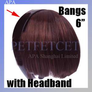 Clip On Hair Bangs Fringe Extension 2 color + Headband  