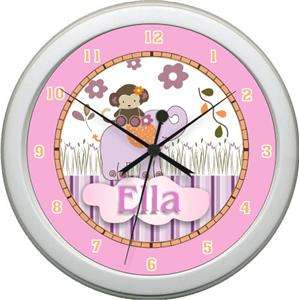 Personalized Girls Jacana Nursery Wall Clock  