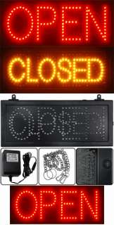 Open Closed Flashing LED Window Display Sign  