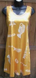 Jostar cotton batik fish print T shirt dress S 3X  