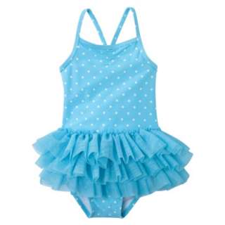 Circo® Girls Infant Toddler Girls One Piece Ruffle Swim Suit   Blue 