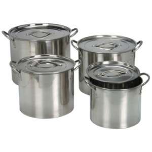 Stainless Steel 4 Piece Stock Pot Stockpot Set Cookware  