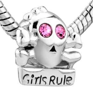   Girls Rule Bead   Pandora Chamilia Biagi Charm & Bracelet Compatible