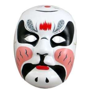  Chinese Pink and Gray Opera Mask 