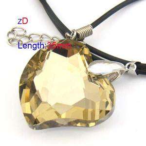   Heart Love Bead Crystal Glass Pendant Necklace Fashion Jewelry  