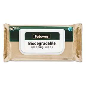  Fellowes® Biodegradable Cleaning Wipes, 80/Pack