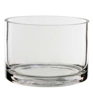 Cylinder Vase. Clear Glass. H 4, D 6. Brand New (12 pcs), Floral 