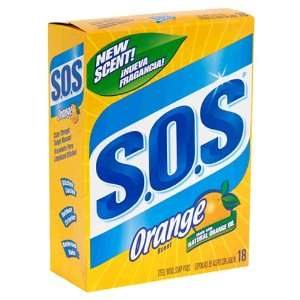  S.O.S. Steel Wool Soap Pads, Orange 18 pads Health 
