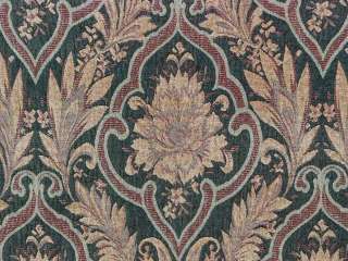   Gold Red Damask SOFT Washed Chenille Drapery Upholstery Fabric  