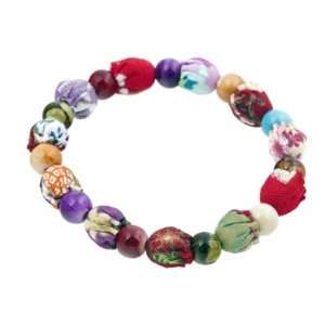  Fabric Beaded Bracelet   Multi