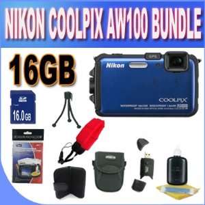 COOLPIX AW100 16 MP CMOS Waterproof Digital Camera with GPS and Full 
