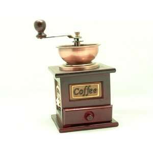 Coffee Grinder   Classical Style in Maple Wood and Copper Tones