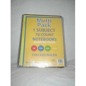   , 70 Count, Notebooks, College Rule, Package of 4