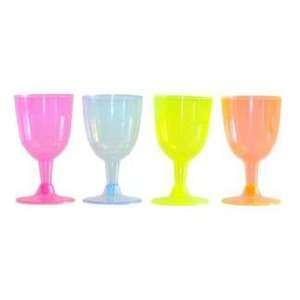   Color 5oz 2 Piece Plastic Wine Glasses 20 per Pack