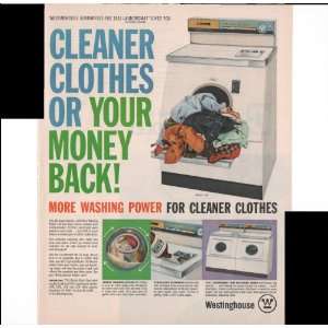 Westinghouse Washer and Dryer Pair Cleaner Clothes or Money Back 1960 