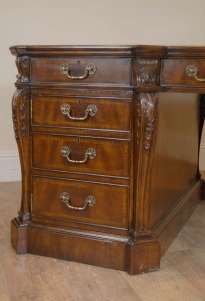 CHIPPENDALE MAHOGANY ENGLISH PARTNERS DESK DESKS OFFICE  