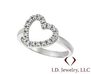 25CT Round Cut Diamond Heart Ring G SI 14K  