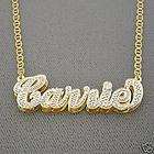 10K Gold Name Pendant w Diamond 3D Double Plates ND06 items in 